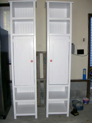 diy tower storage shelves with doors