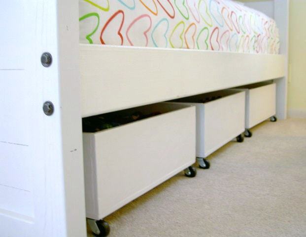 Diy Underbed Storage Bins From Plywood, Wooden Under Bed Storage Drawers On Wheels