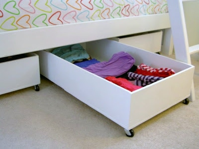 underbed pull out storage bins for kids clothes