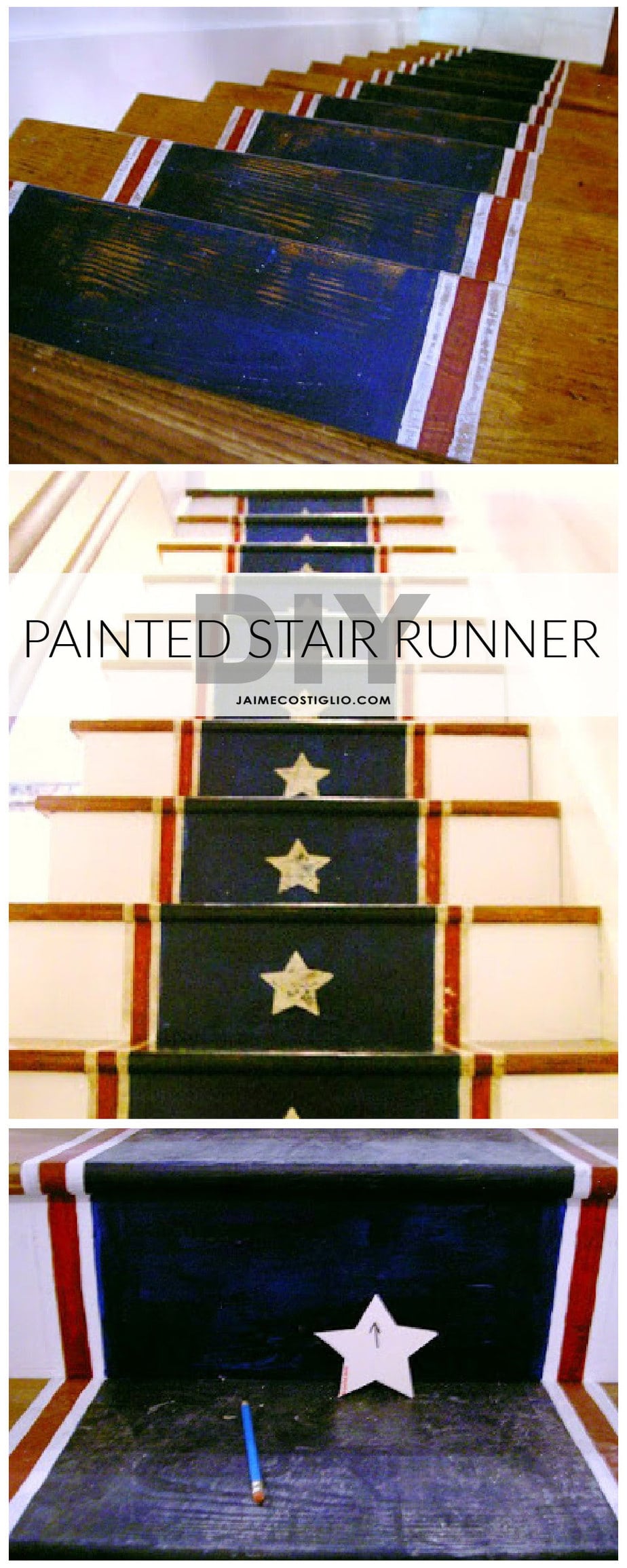 diy painted stair runner