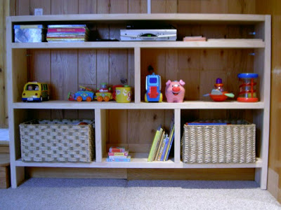 playroom storage shelves