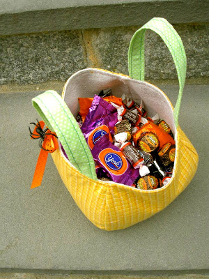fabric bag full of candy