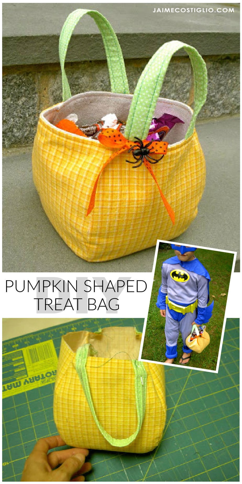 diy pumpkin shaped treat bag