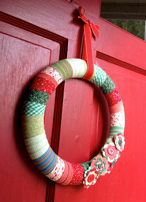 fabric wrapped wreath 
