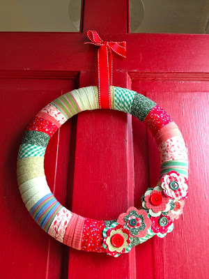 fabric wrapped wreath