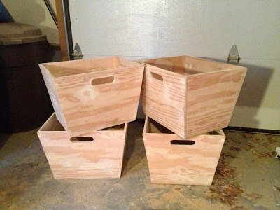 natural wood mudroom bins