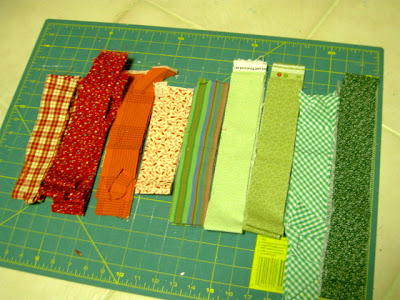 2" wide strips of fabric