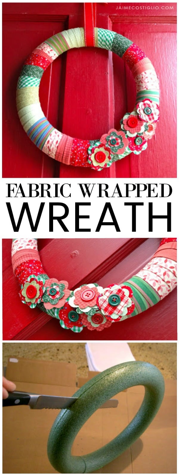 fabric wrapped wreath tutorial