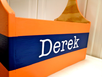 wood trug with handpainted name