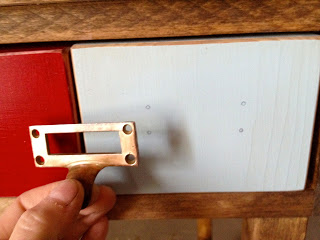 marking the drawer pull screw holes