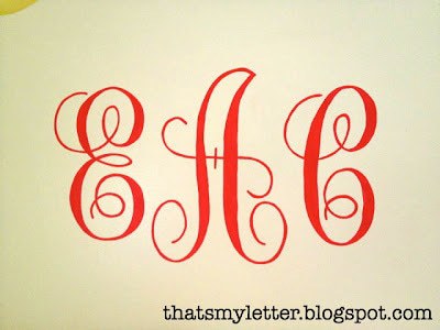 handpainted swirly monogram