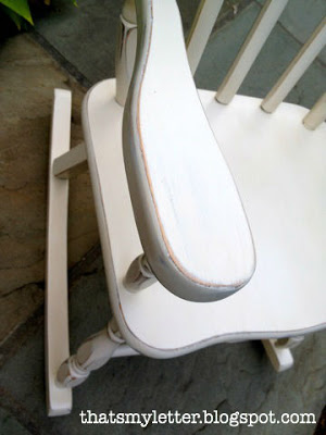 rocking chair makeover distressed edges