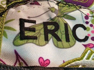 use satin stitch to stitch over letters