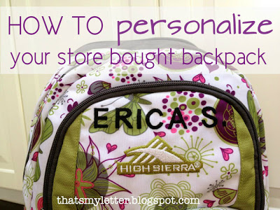 how to personalize a backpack