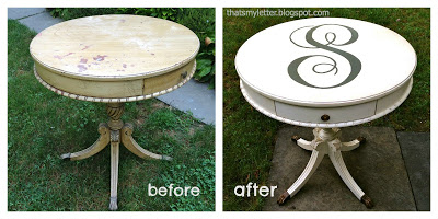 round side table before and after