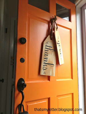 giant wood door tags side view