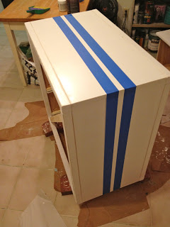 adding stripes to a dresser