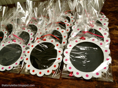 DIY chalkboard valentines wrapped in cellophane