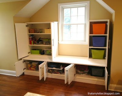 diy playroom built ins Ikea cabinet storage