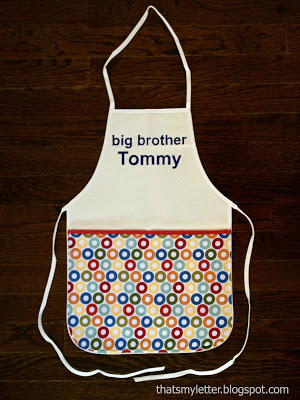 diy big brother apron with pocket for crayons