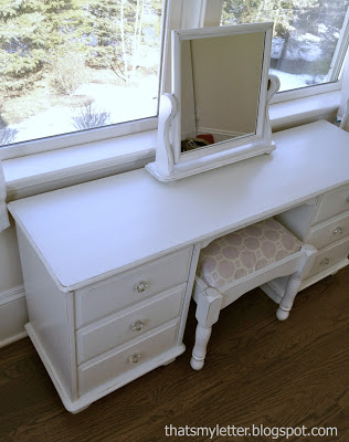 dressing table painted white dove