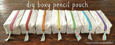 boxy pencil pouches with zippers