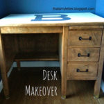 Stained Vintage Desk Makeover with Monogram