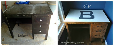 vintage teachers desk before and after