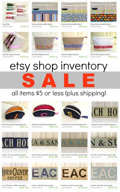 etsy shop inventory sale