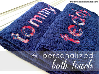full name monogram on bath towels