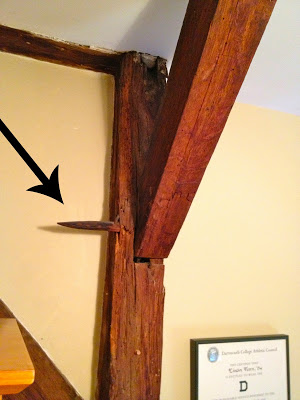 post and beam construction in loft area