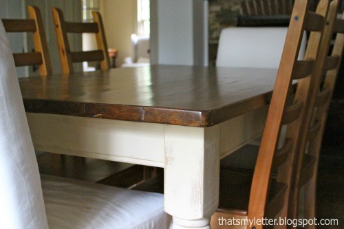 farmhouse dining table with chalk paint