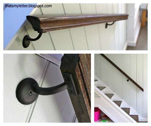 refinished stained railing 