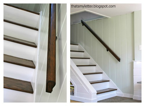 railing makeover with stain
