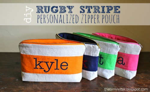 “R” is for Rugby Stripe Pouch