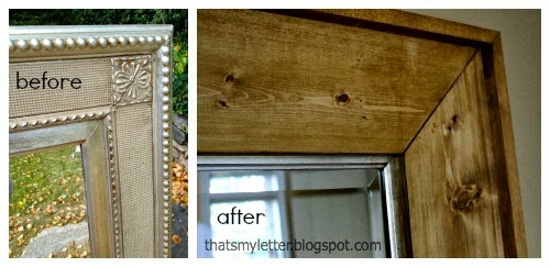 wood framed floor mirror before and after