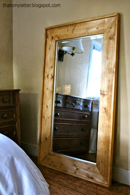 wood framed floor mirror