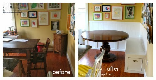 kitchen banquette before and after