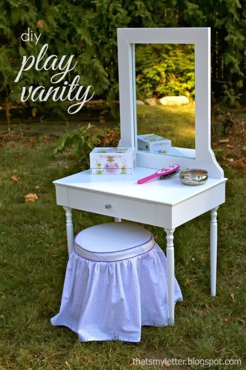 diy kids play vanity and stool