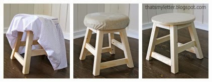 adding a slipcover to a kids stool