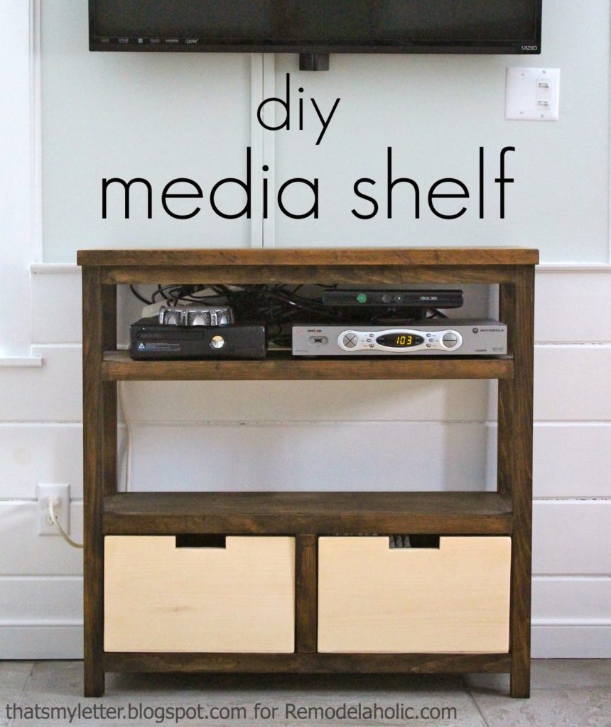 diy open media shelf