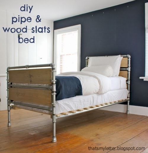 Diy Pipe Wood Slats Bed Jaime Costiglio, How To Put Wood Slats On Bed
