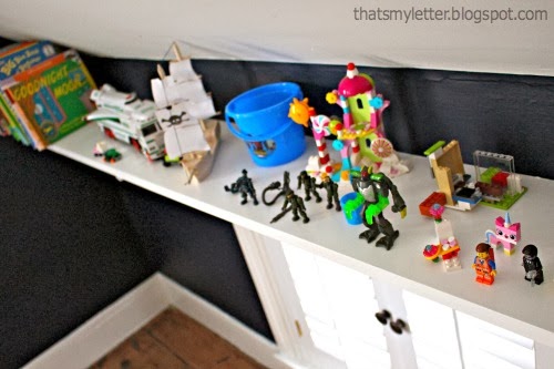 shelf for toys in the eaves