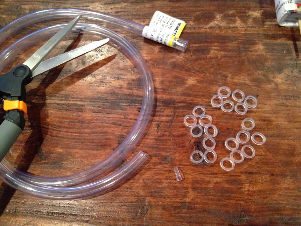 use clear plastic tubing to make washers