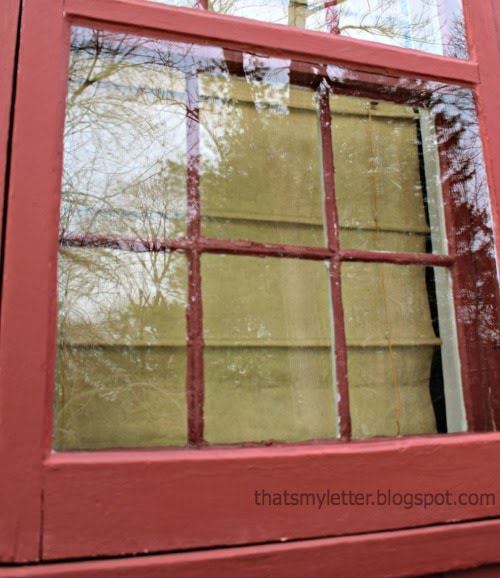 window view of roman shades closed