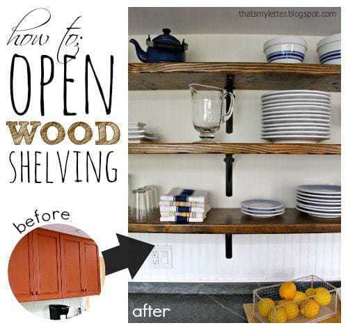 Diy Open Wood Shelving Jaime Costiglio, How To Make Open Shelving In Kitchen