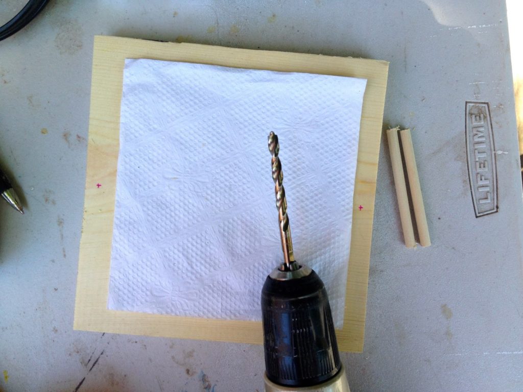 marking wood base for holes