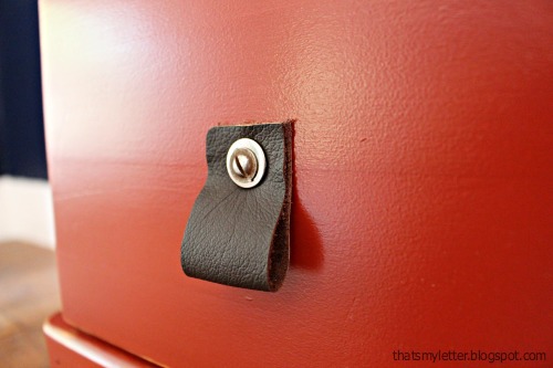 diy leather pulls detail