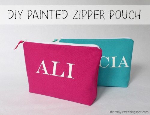 “P” is for Painted Zipper Pouch
