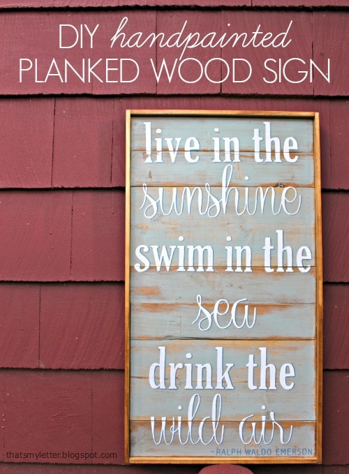 diy handpainted planked wood sign